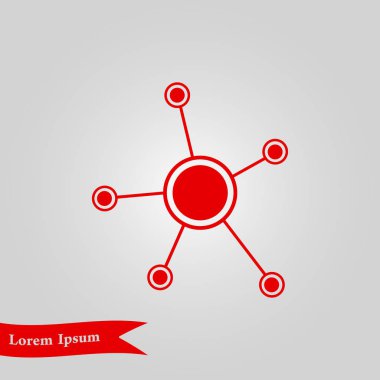 Sosyal ağ tek simge. Küresel teknoloji. İş sosyal bağlantıları ağ.