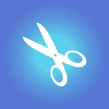 Makas simgesi. Mark burayı kes. Düz tasarım.