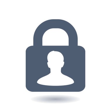 Kullanıcı oturum açma kimlik doğrulama simgesi. Düz tasarım stili.