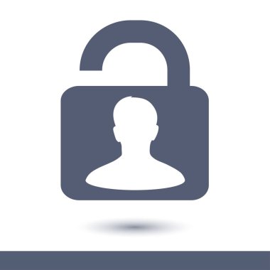 asma kilit, vektör çizim basit simgesi