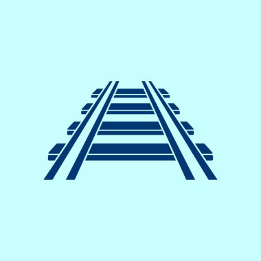 Demiryolu simgesi. İşareti tren. Parça yolu sembolü.  