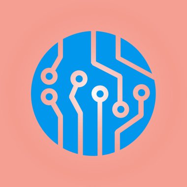 Devre kartı simgesi. Teknoloji şeması soyut vektör sembolü. 