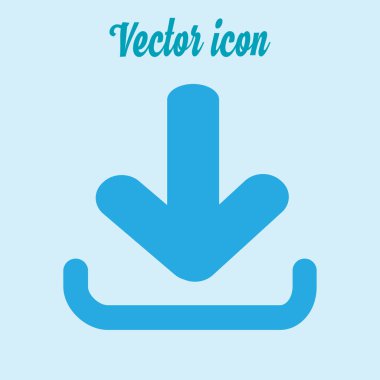 Simgesini indirin. Düğme yükleyin. Düz tasarım stili.