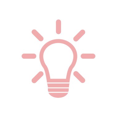 Işık lamba işareti simgesi. Fikir sembolü. Yaratıcı düşünme ve iş fikri.