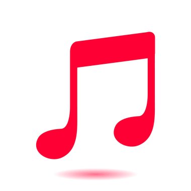 Müzik Not simgesi. Karakter dinleme şarkı. Düz tasarım stili.