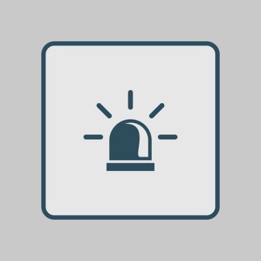 Polis tek simge. Alarm güç düğmesi. Polis seslenmek düğme.
