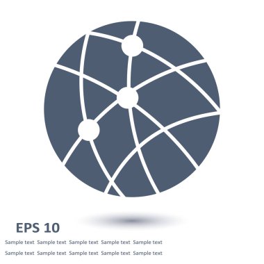 Küresel teknoloji veya sosyal ağ simge işareti simgesi.