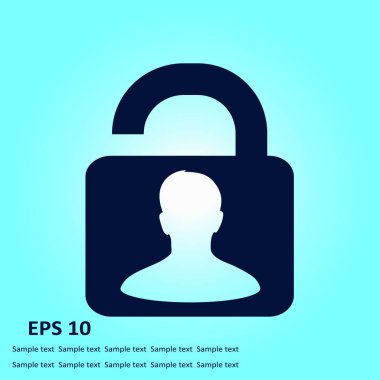 asma kilit, vektör çizim basit simgesi