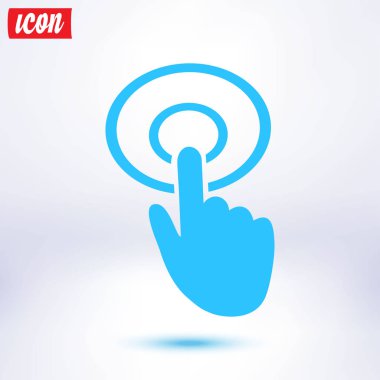 El imleç işareti simgesi. El işaretçi simgesi. Modern UI Web sitesi gezinme. Düz tasarım. 