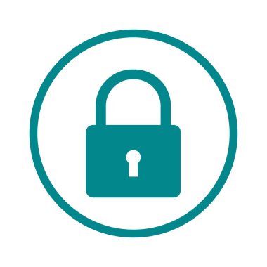 Kilit simgesi. Kullanıcı oturum açma kimlik doğrulama simgesi. Düz tasarım stili. 