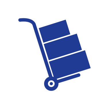 Kutuları simge kamyonla. El kamyon işareti simgesi.