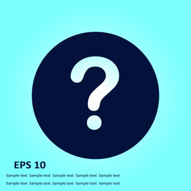 Soru işareti işareti simgesi. Yardım simgesi. SSS işareti. Düz tasarım stili. 