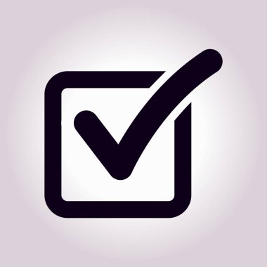 Kontrol listesi simgesi. Kutu işaretinde işaretle.