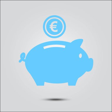 Kumbara simgesi. Servet ekibimizi. Düz tasarım.