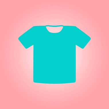 T-shirt işareti simgesi. Giysi sembolü. Düz tasarım stili.