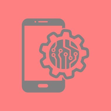 Teknolojik aygıt elektronik devre. Teknoloji düzeni kare simgesi. 