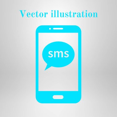 Akıllı telefon e-posta veya sms simgesi. Mobil posta işareti simgesi.