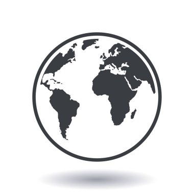 Küre simgesi. Dünya gezegeninde seyahat. Dünya çapında seyahat.