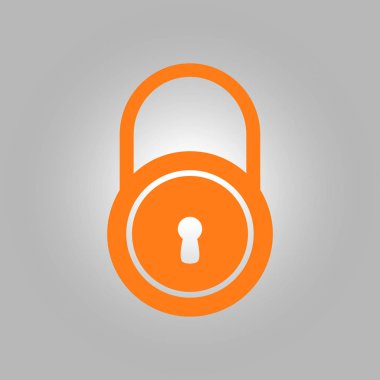 Kilit simgesi. Düz tasarım stili. Kullanıcı erişimi.