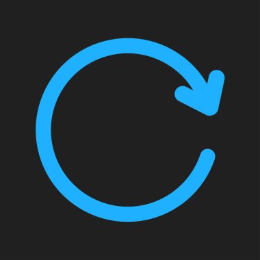 Dairesel ok işareti simge vektör. Sağa taşır oku.