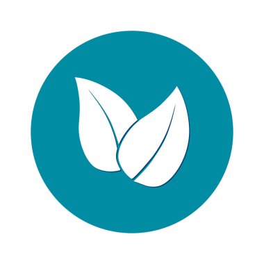 Yaprak simgesi. Taze doğal ürün simgesi. Organik ürün işareti. Düz tasarım stili.