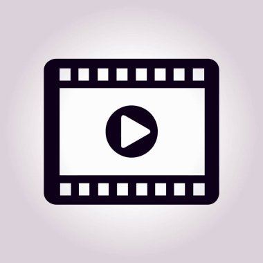 Video simgesi. Düz tasarım stili. Film galası. Canlı video takvimi.