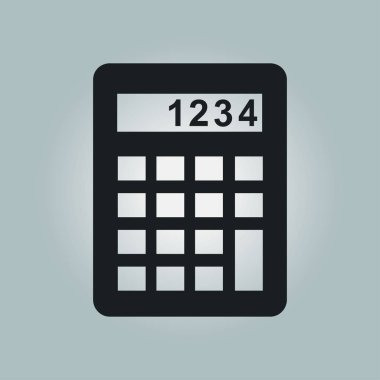 Hesap makinesi simge. Maliyet fiyatını hesaplamak. Düz tasarım stili. 