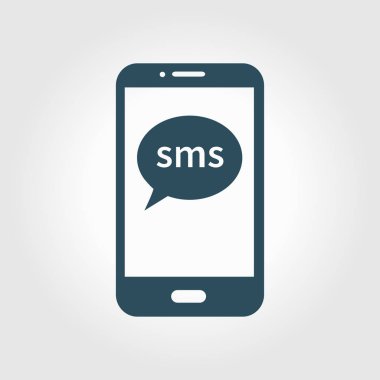 Akıllı telefon e-posta veya sms simgesi. Mobil posta işareti simgesi.