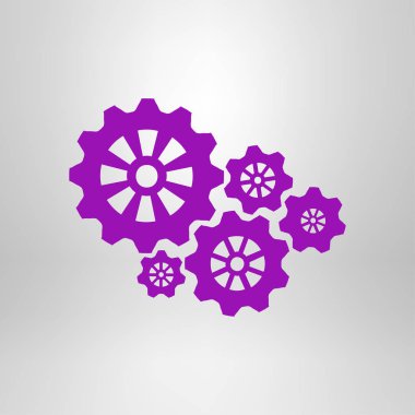 Dişlilerin simgesi. Düz stil vektör çizimi 