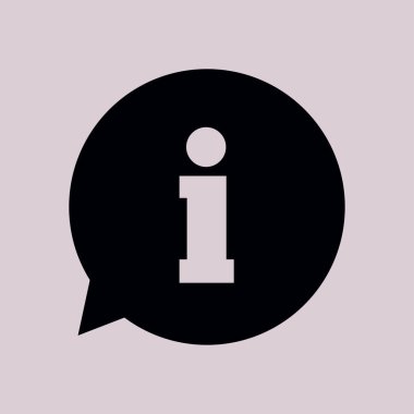 Bilgi: konuşma balonu sembolü. Düz tasarım stili