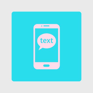 Mobil sohbet simgesi. Cep telefonu Web sohbet ve iletişim temsil eden.