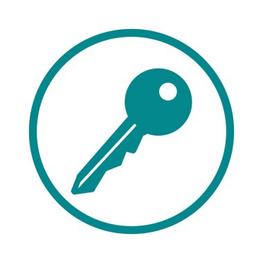 Anahtar simgesi. Kilit simgesi. Güvenlik işareti. Düz tasarım stili.