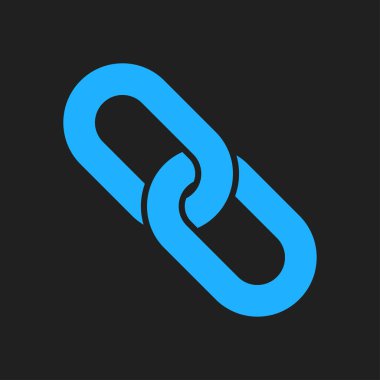 Bağlantı tek simge. Zincir bağlantı simgesi. Kaynağına bağlantı simgesi.