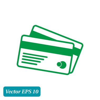 Vektör kredi kartları simgesi. Düz tasarım stili. 