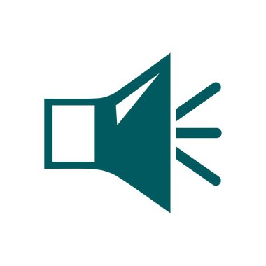 Hoparlör simgesi. Hoparlör ses işareti simgesi. Sembol ses. Düz tasarım stili. 