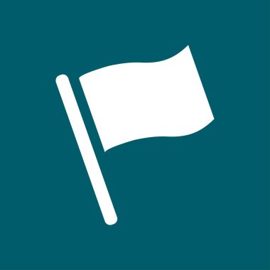 Bayrak simgesi. Yer belirleyici sembol. Düz tasarım biçimi.