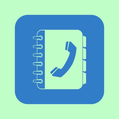 Telefon Rehberi düz simgesi. Düz tasarım stili.