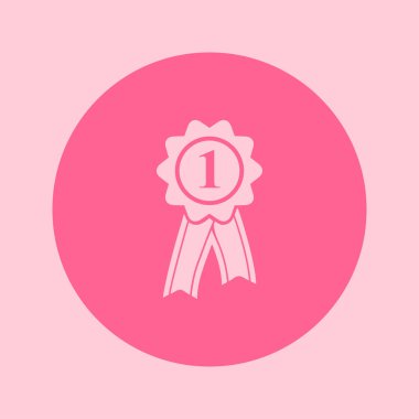  Kurdele simgesi ile rozet. Ödülü rozet şerit erkek ile.