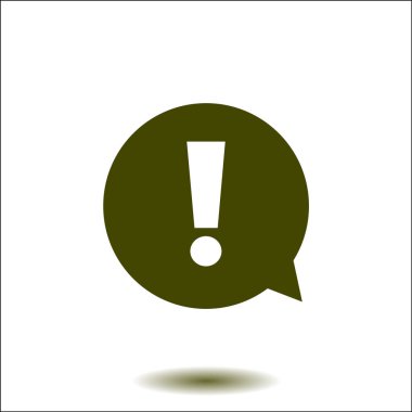 Ünlem işareti. Tehlike uyarı sembolü. Düz tasarım stili. Vektör.