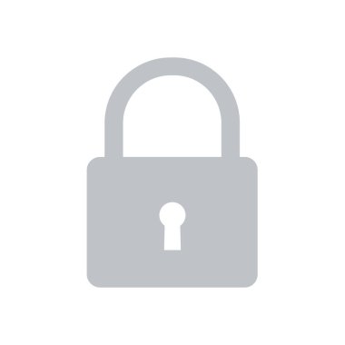 Kilit simgesi. Kullanıcı oturum açma kimlik doğrulama simgesi. Düz tasarım stili. 