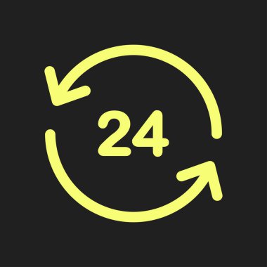 Saat saat etrafında bir gün simgesini açın. Rozet-saat çalışma süresi.