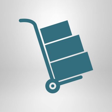 Kutuları simge kamyonla. El kamyon işareti simgesi.