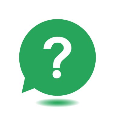 Soru işareti işareti simgesi. Yardım simgesi. SSS işareti. Düz tasarım stili. 