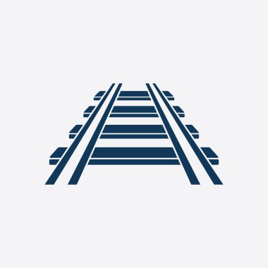 Demiryolu simgesi. İşareti tren. Parça yolu sembolü.  