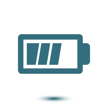 Pil şarj simge vektör. Düz tasarım stili.