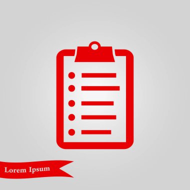 Listesi vektör simgesini denetleyin. Alışveriş listesi simgesi. Düz tasarım stili.