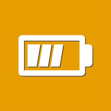 Pil şarj simge vektör. Düz tasarım stili.