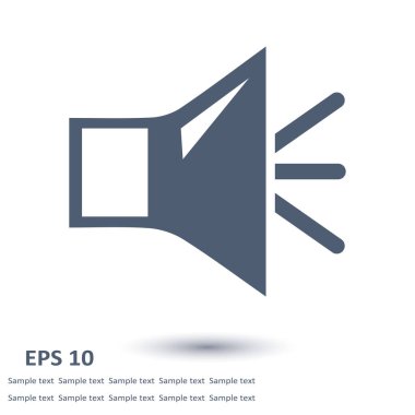 Hoparlör simgesi. Hoparlör ses işareti simgesi. Sembol ses. Düz tasarım stili. 