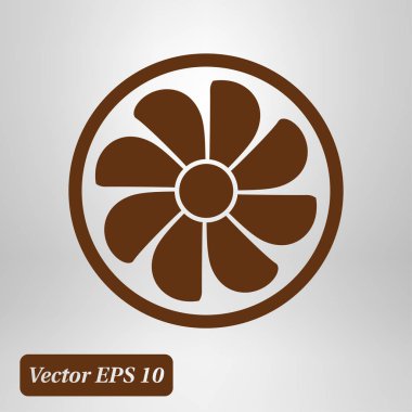 Egzoz fan simge. Vantilatör sembolü. Düz tasarım stili.