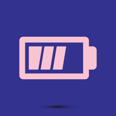 Pil şarj simge vektör. Düz tasarım stili.